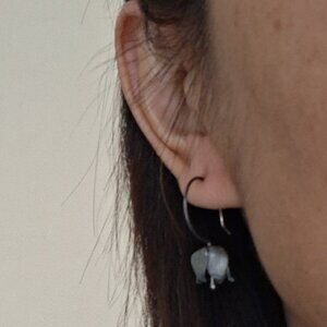 Silver Lotus Earrings